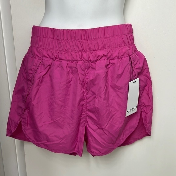 Kinesis Pants - Kinesis Wind Runner, High Waisted Woven Pull-On Shorts, Rose Violet Sz S